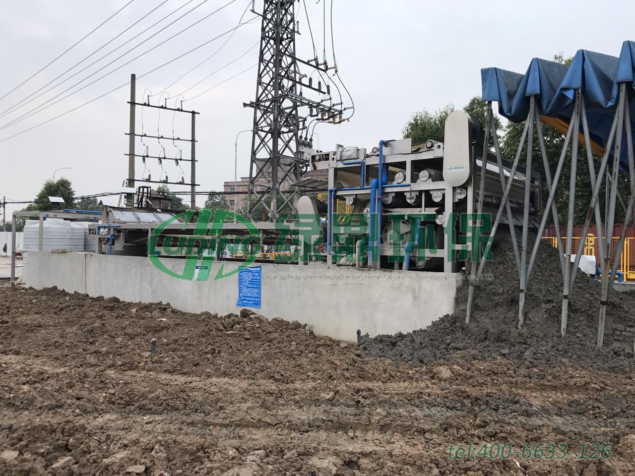 中鐵七局建筑打樁泥漿帶式壓濾機(jī)處理案例現(xiàn)場(chǎng) 1